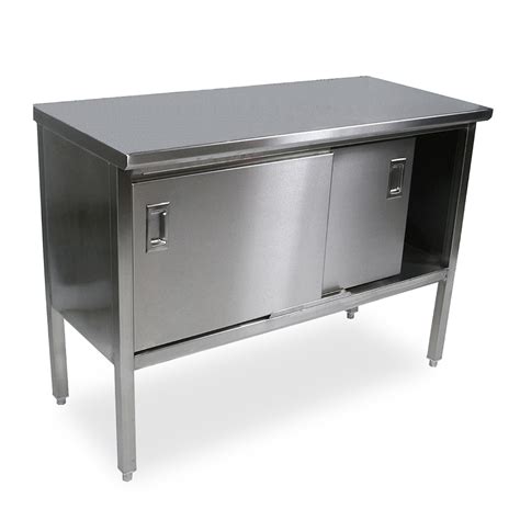 stainless steel cabinet table|enclosed stainless steel work table.